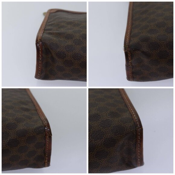 CELINE Macadam Canvas Clutch Bag PVC Brown - Picture 16 of 16